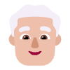 Man White Hair Flat Medium Light Element from Fluent Emoji Flat Set