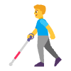 Man With White Cane Flat Default Element from Fluent Emoji Flat Set