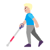 Man With White Cane Flat Medium Light Element from Fluent Emoji Flat Set
