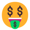 Money Mouth Face Flat Element from Fluent Emoji Flat Set