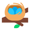 Nest With Eggs Flat Element from Fluent Emoji Flat Set