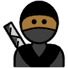 Ninja Medium Dark Skin Tone Element from OpenMoji Emoji Set