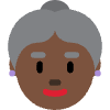 Old Woman Dark Skin Tone Element from Twemoji Emoji Set