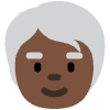 Older Person Dark Skin Tone Element from Twemoji Emoji Set