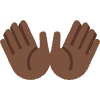 Open Hands Dark Skin Tone Element from Twemoji Emoji Set