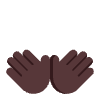 Open Hands Flat Dark Emoji from Fluent Emoji Flat Set | Free Download as SVG Vector and Transparent PNG | Streamline emojis