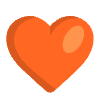 Orange Heart Flat Element from Fluent Emoji Flat Set