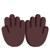 Palms Up Together Flat Dark Element from Fluent Emoji Flat Set