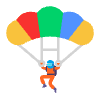 Parachute Flat Emoji from Fluent Emoji Flat Set | Free Download as SVG Vector and Transparent PNG | Streamline emojis