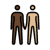 People Holding Hands Dark Skin Tone Medium Light Skin Tone Element from OpenMoji Emoji Set