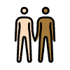 People Holding Hands Light Skin Tone Medium Dark Skin Tone Element from OpenMoji Emoji Set