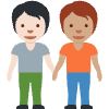 People Holding Hands Light Skin Tone Medium Skin Tone Element from Twemoji Emoji Set