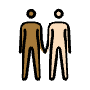 People Holding Hands Medium Dark Skin Tone Light Skin Tone Element from OpenMoji Emoji Set