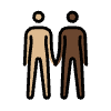 People Holding Hands Medium Light Skin Tone Dark Skin Tone Element from OpenMoji Emoji Set