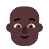 Person Bald Flat Dark Element from Fluent Emoji Flat Set