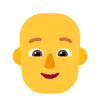 Person Bald Flat Default Element from Fluent Emoji Flat Set