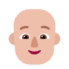 Person Bald Flat Medium Light Element from Fluent Emoji Flat Set
