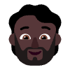 Person Beard Flat Dark Element from Fluent Emoji Flat Set