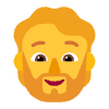 Person Beard Flat Default Element from Fluent Emoji Flat Set