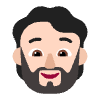 Person Beard Flat Light Element from Fluent Emoji Flat Set