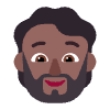 Person Beard Flat Medium Dark Element from Fluent Emoji Flat Set