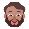 Person Beard Flat Medium Element from Fluent Emoji Flat Set