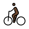 Person Biking Dark Skin Tone Element from OpenMoji Emoji Set