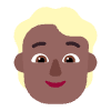 Person Blonde Hair Flat Medium Dark Element from Fluent Emoji Flat Set