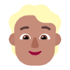 Person Blonde Hair Flat Medium Element from Fluent Emoji Flat Set