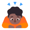 Person Bowing Flat Medium Dark Element from Fluent Emoji Flat Set