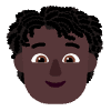 Person Curly Hair Flat Dark Element from Fluent Emoji Flat Set