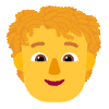 Person Curly Hair Flat Default Element from Fluent Emoji Flat Set