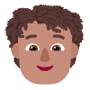 Person Curly Hair Flat Medium Element from Fluent Emoji Flat Set