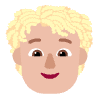 Person Curly Hair Flat Medium Light Element from Fluent Emoji Flat Set