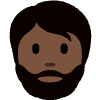 Person Dark Skin Tone Beard Element from Twemoji Emoji Set