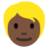 Person Dark Skin Tone Blond Hair Element from Twemoji Emoji Set