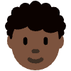 Person Dark Skin Tone Curly Hair Element from Twemoji Emoji Set