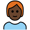 Person Dark Skin Tone Red Hair Element from OpenMoji Emoji Set
