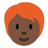 Person Dark Skin Tone Red Hair Element from Twemoji Emoji Set