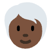 Person Dark Skin Tone White Hair Emoji from Twemoji Set | Free Download as SVG Vector and Transparent PNG | Streamline emojis