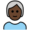 Person Dark Skin Tone White Hair Element from OpenMoji Emoji Set