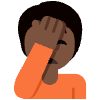 Person Facepalming Dark Skin Tone Element from Twemoji Emoji Set