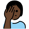 Person Facepalming Dark Skin Tone Element from OpenMoji Emoji Set