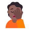 Person Facepalming Flat Medium Dark Element from Fluent Emoji Flat Set
