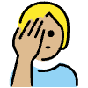 Person Facepalming Medium Light Skin Tone Element from OpenMoji Emoji Set