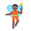 Person Fairy Flat Medium Dark Element from Fluent Emoji Flat Set