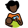 Person Feeding Baby Dark Skin Tone Element from OpenMoji Emoji Set