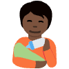 Person Feeding Baby Dark Skin Tone Element from Twemoji Emoji Set