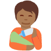 Person Feeding Baby Medium Dark Skin Tone Element from Twemoji Emoji Set