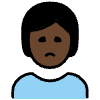 Person Frowning Dark Skin Tone Element from OpenMoji Emoji Set